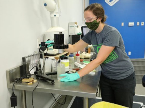 West System employee testing epoxy