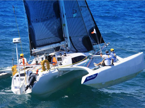 sailboat with multihulls sailing