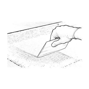 Diagram of Squeegeeinng away excess epoxy before it begins to gel.