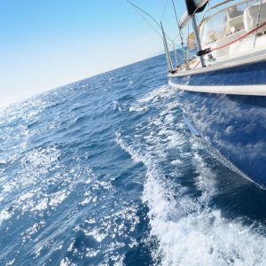 Boat sailing on the ocean