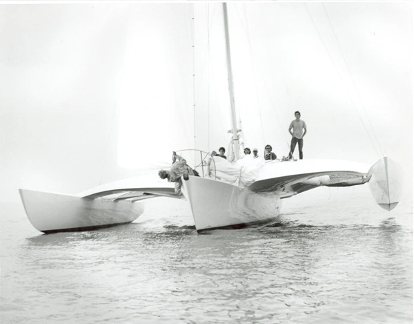 Gougeon Brothers sailing on a boat